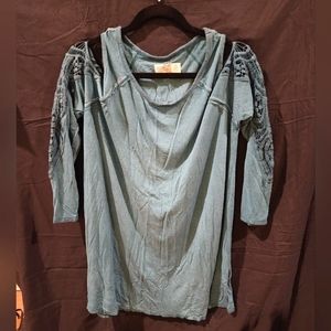 14W Terra & Sky, teal, long sleeve shirt